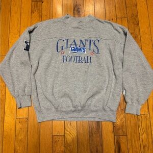 Vintage 90's Lee New York Giants Gray Sweatshirt Blue Embroidered Logo Size XXL